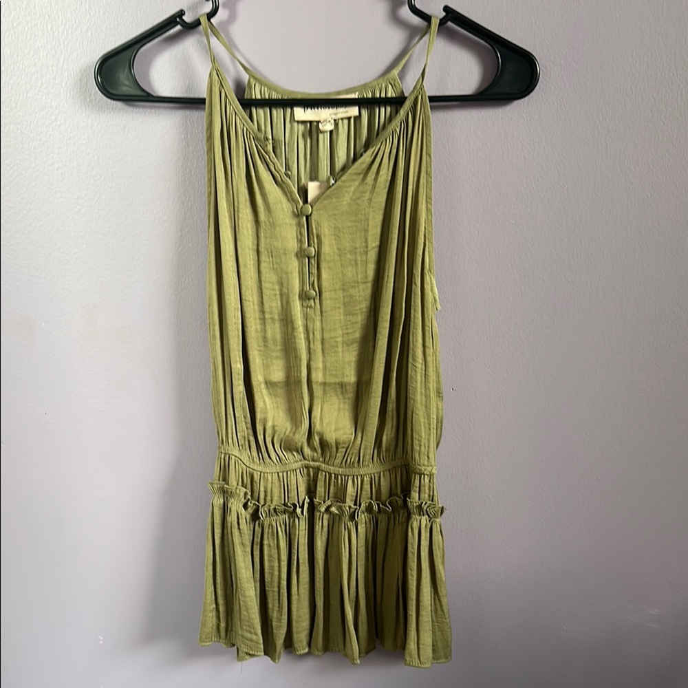 Philosophy Green Smocked Camisole Top